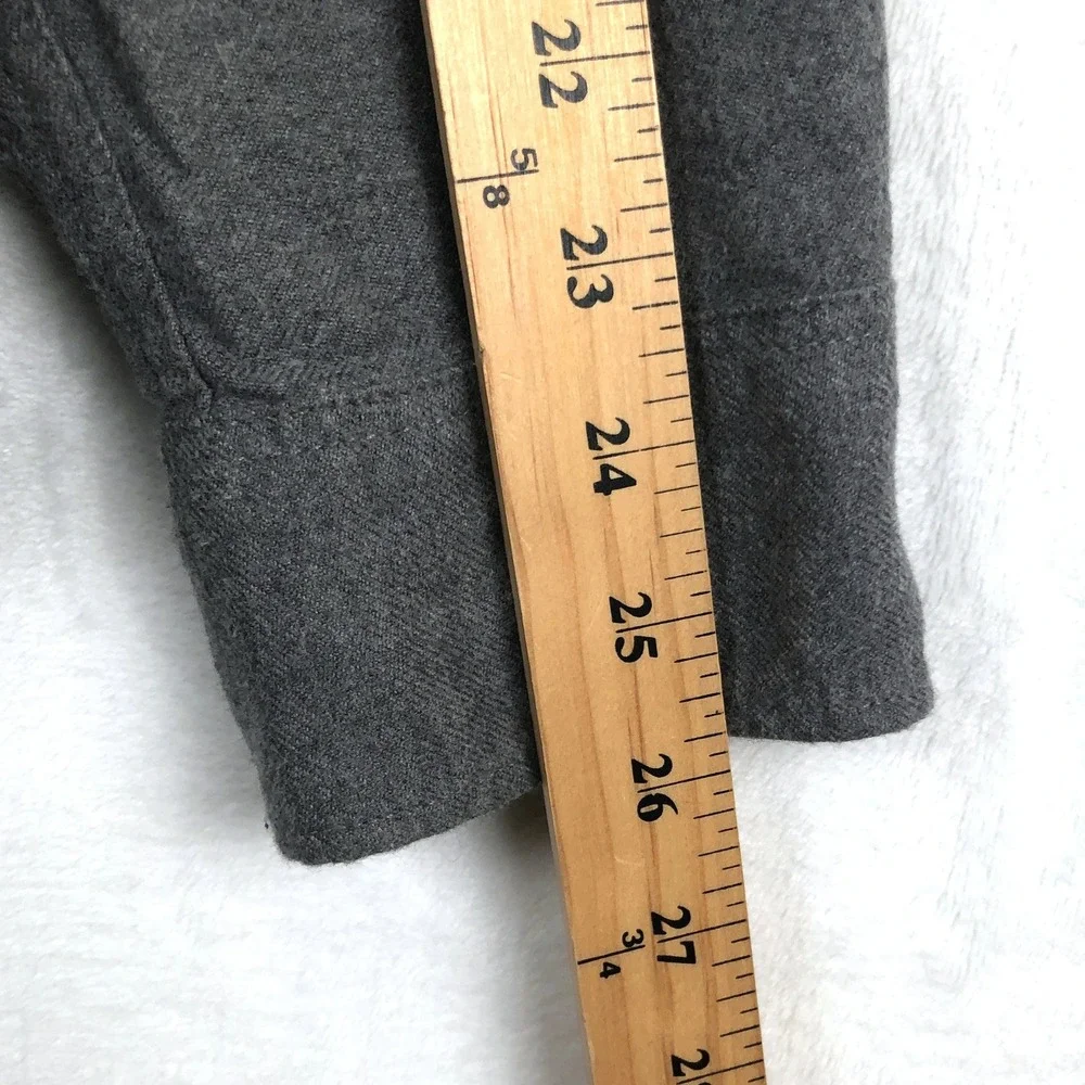 J.CREW Slim Fit Flannel Button Down Elbow Patch Shirt Men's L Grey Brown L/S